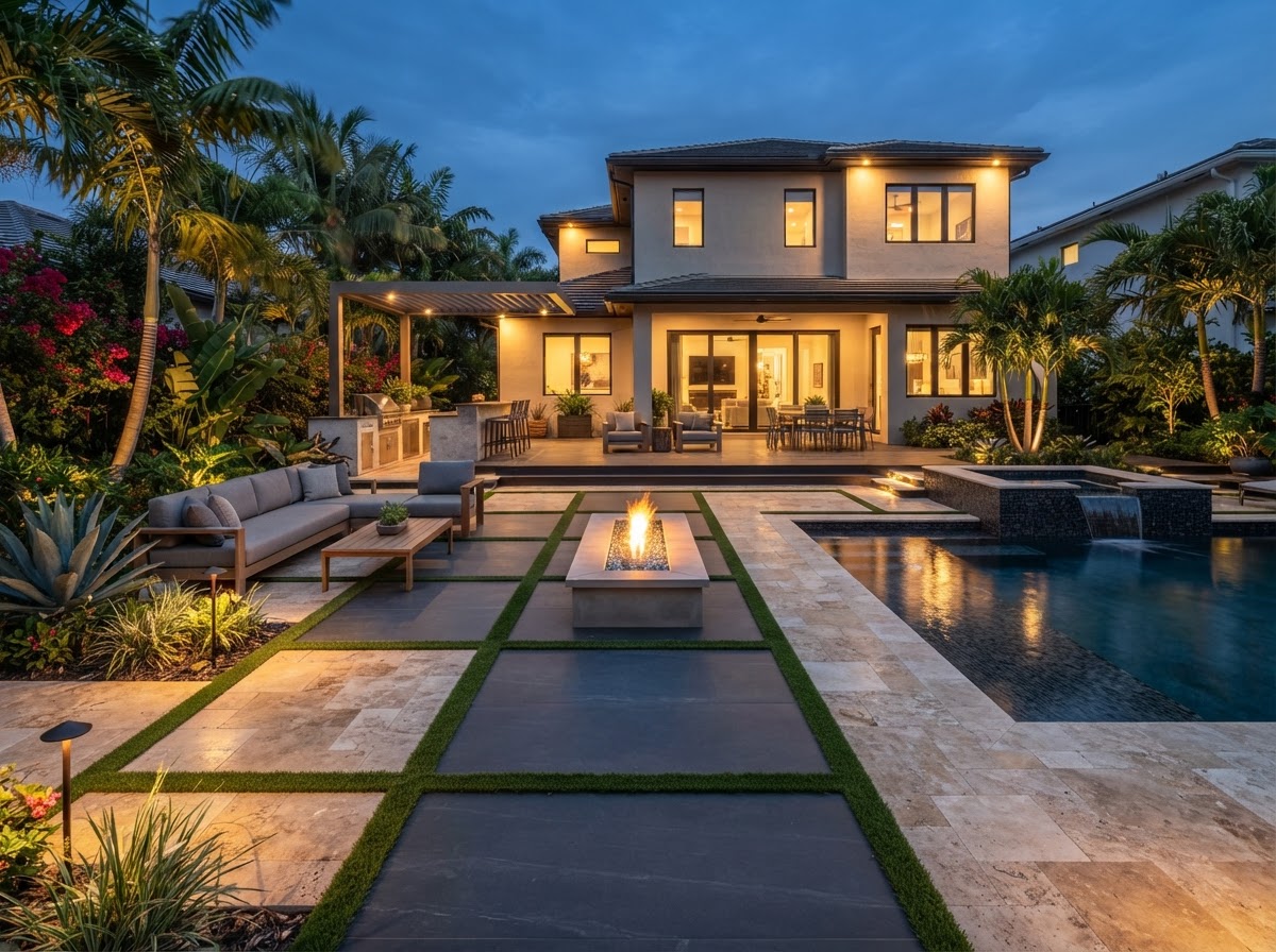 Concept image of backyard patio