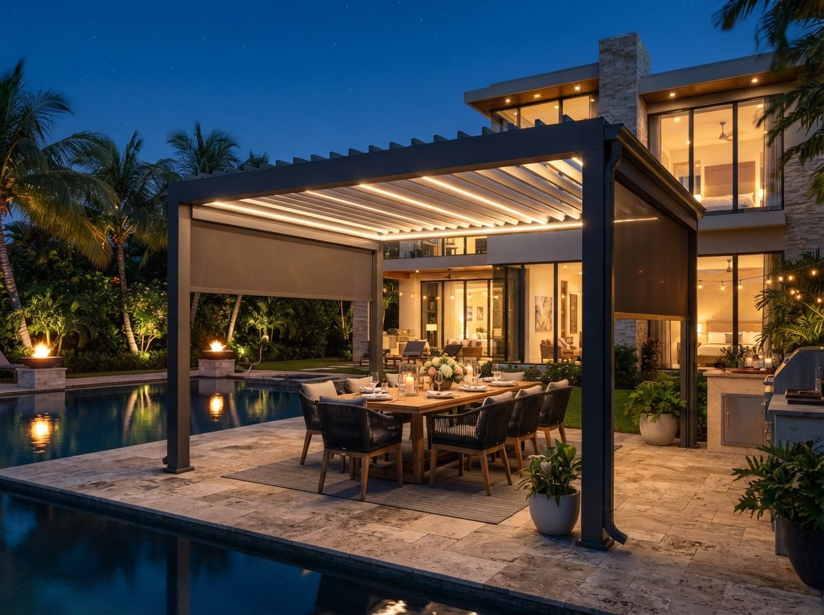 Concept image of a motorized pergola